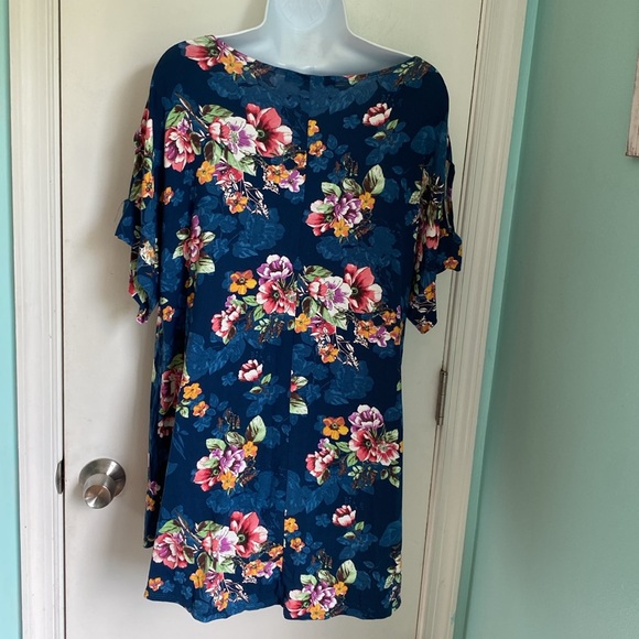 Chris & Carol floral rounded hem shift dress VGUC - Picture 2 of 4